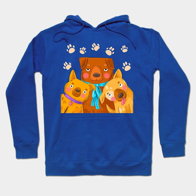 Dog Funny Illustration Hoodie by Mako Design 